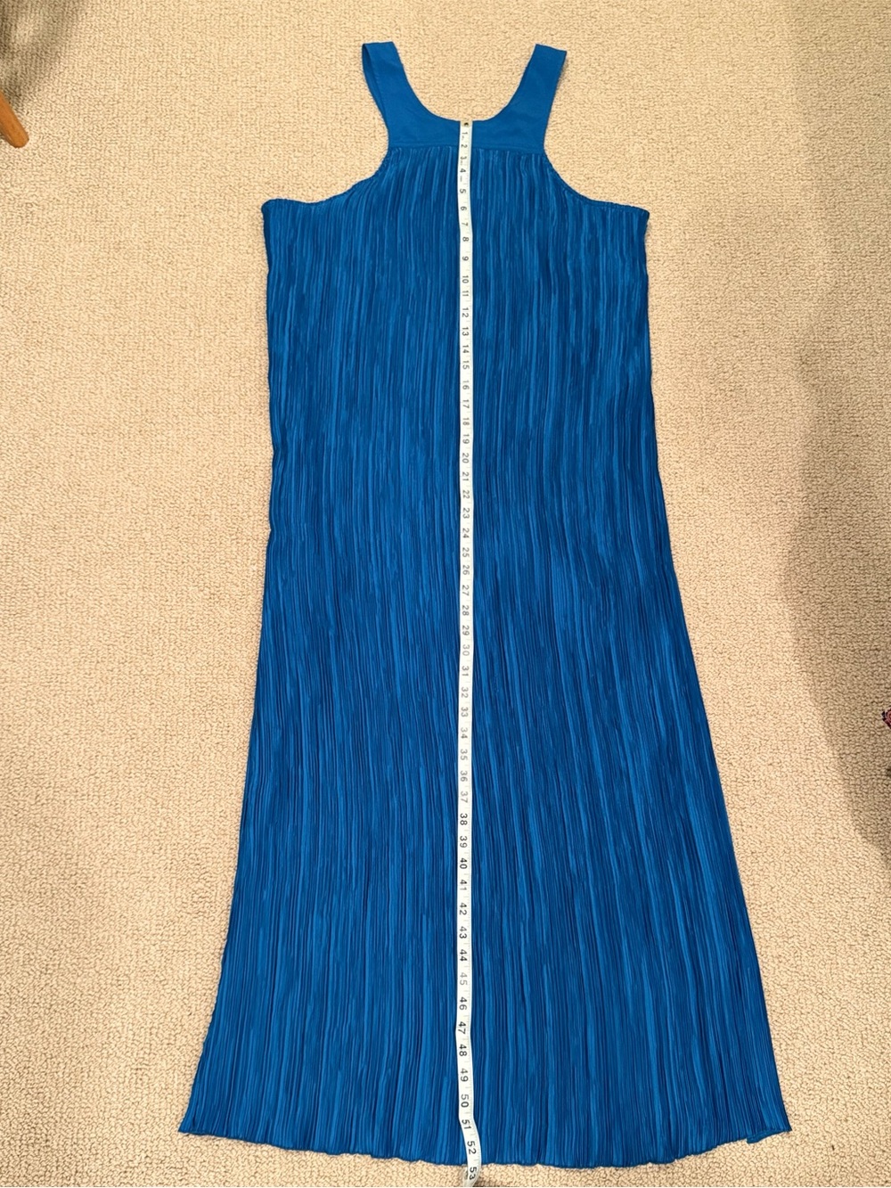NWT Anthropologie Blue halter plisse maxi dress - Picture 5 of 7